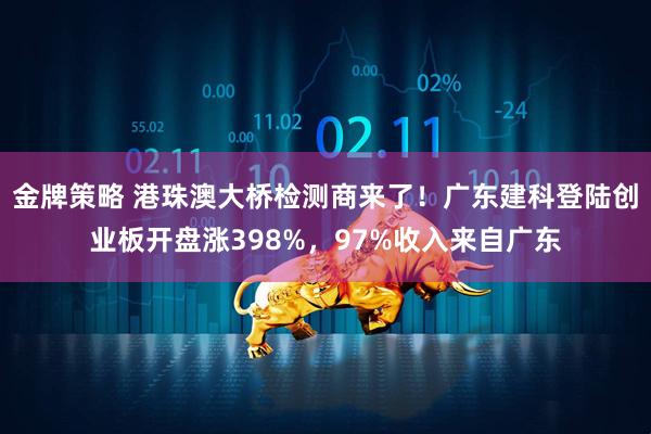 金牌策略 港珠澳大桥检测商来了！广东建科登陆创业板开盘涨398%，97%收入来自广东